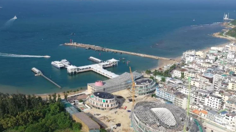 三亚蜈支洲岛旅游区配套工程加速推进，208名建设者国庆坚守施